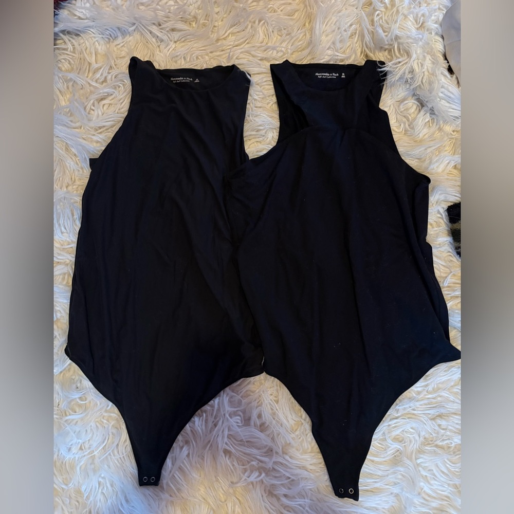 Abercrombie & Fitch Black Sleeveless Bodysuit Bundle Size XL (2)